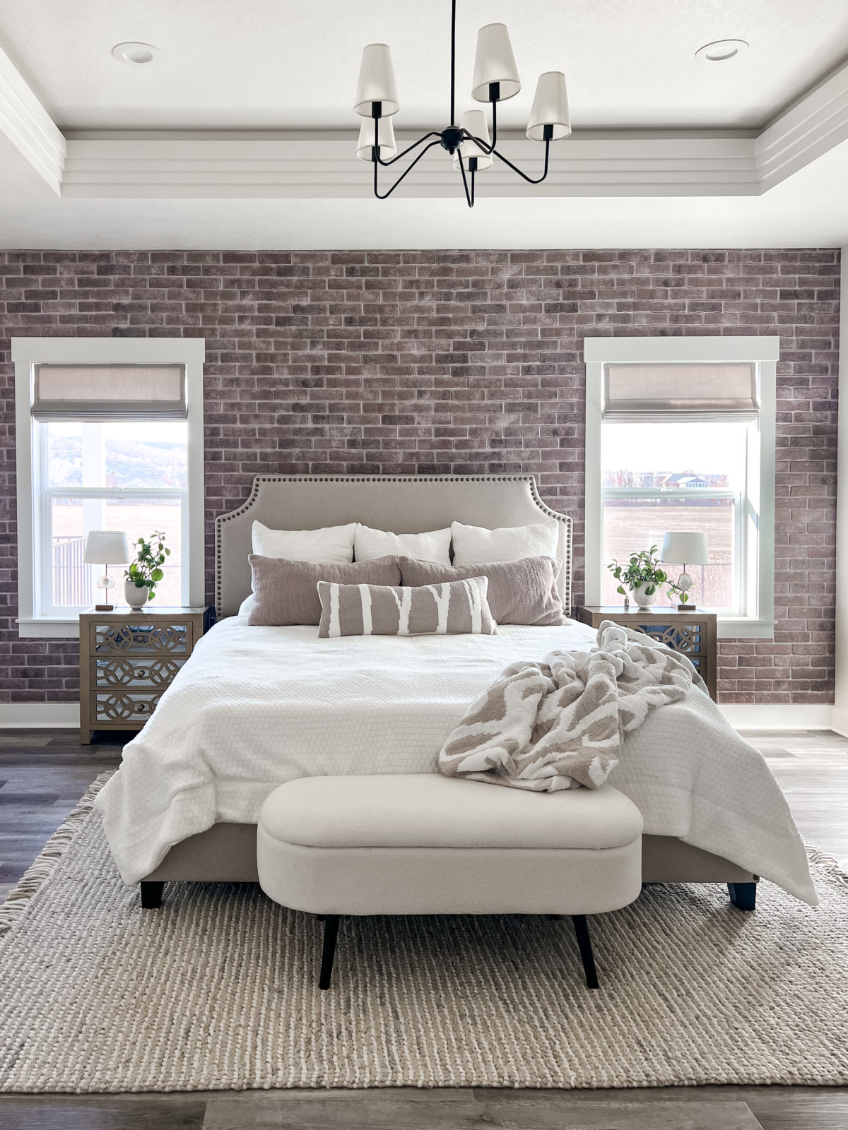 Faux Brick Wall Bedroom Makeover