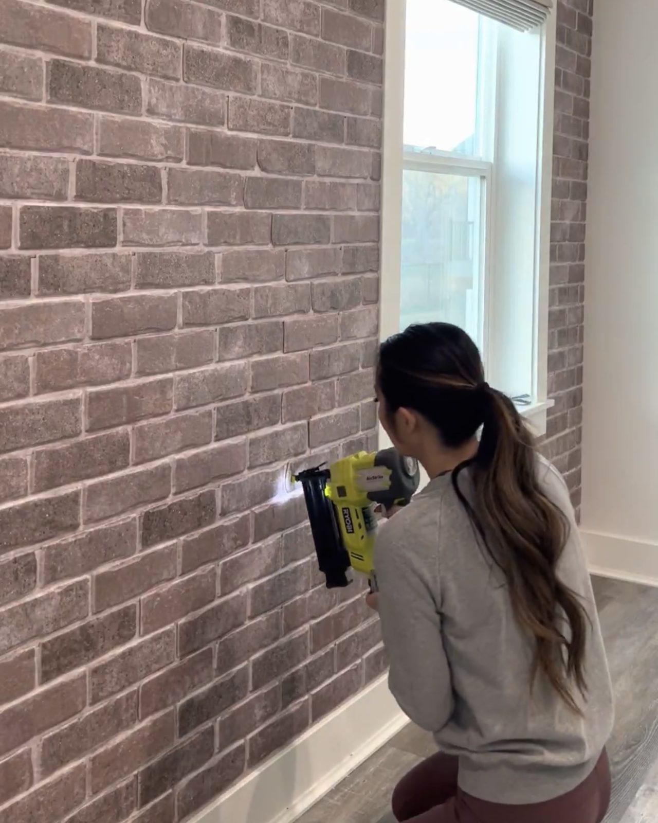 Faux Brick Wall Bedroom Makeover